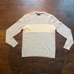 NAADAM Men's Crewneck merino wool/cashmere Sweater  in Gray and cream